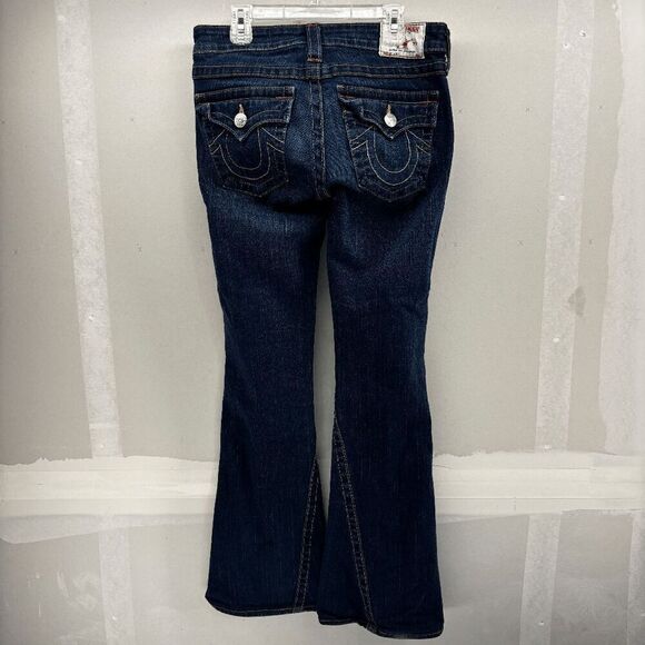 True Religion Joey Jeans Womens Size 27 Blue Low Rise Flare Y2K Style 10-503 - Picture 5 of 11